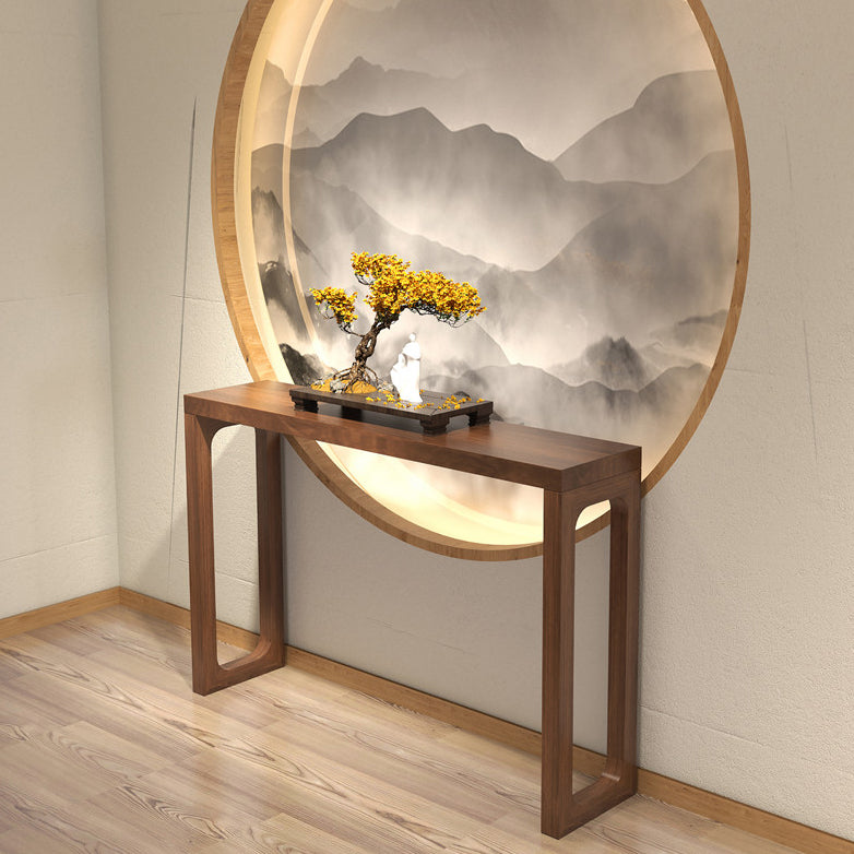 Solid Wood Console Table 33.46" Tall 1-shelf Accent Table with Sled Base