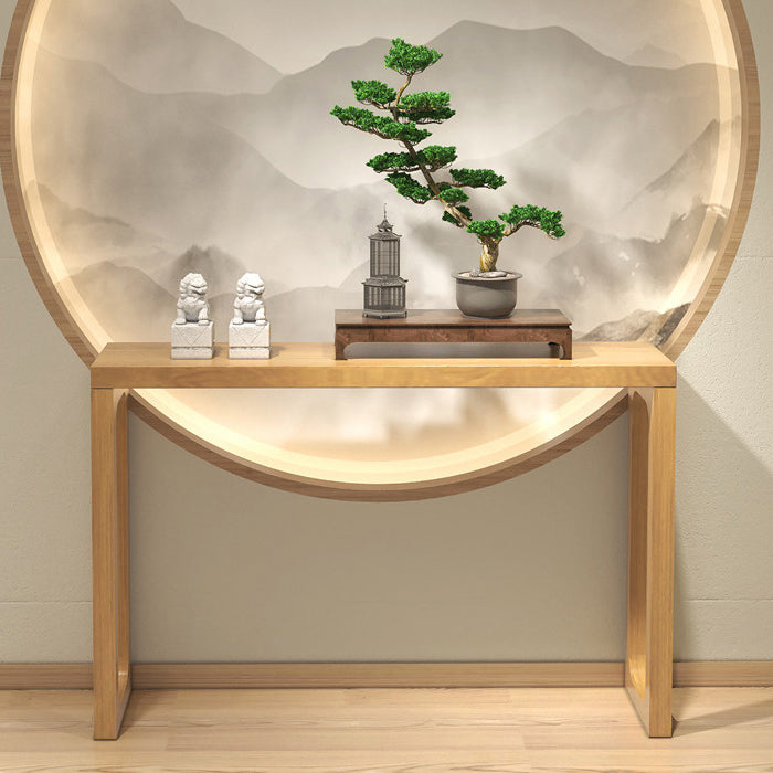 Solid Wood Console Table 33.46" Tall 1-shelf Accent Table with Sled Base