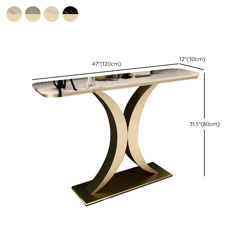 Glam Stone Oval Accent Table Scratch Resistant End Table for Hall