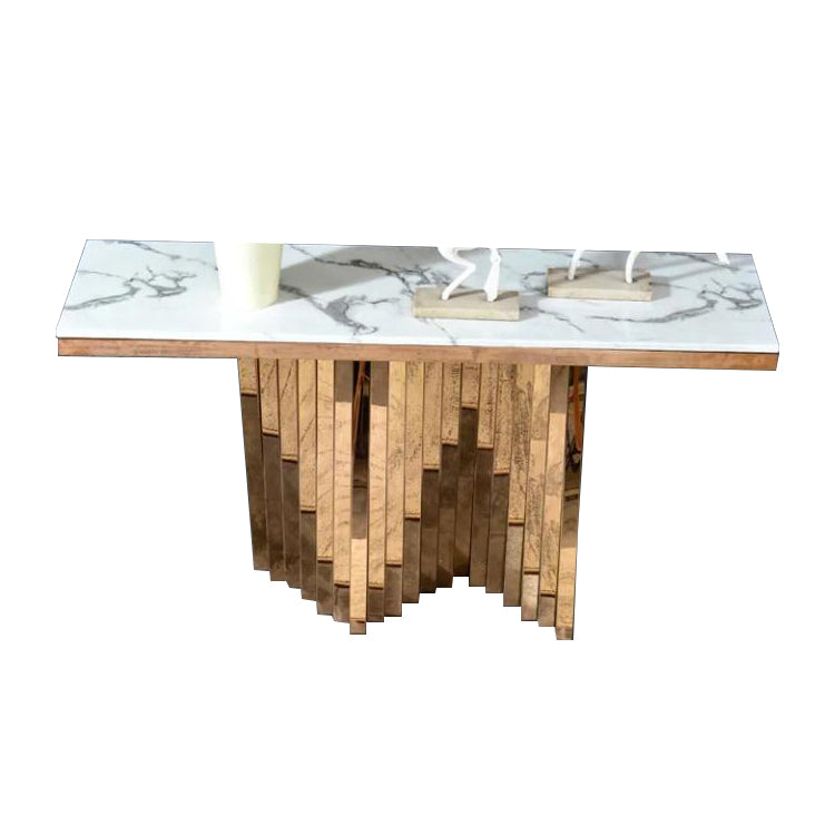 Modern 31.5" Tall Console Table Abstract Base 1-shelf Accent Table