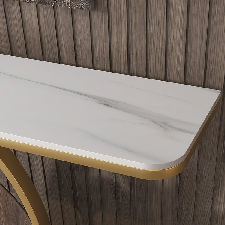 Stone Rectangle Accent Table Modern 31.5-inch Tall Accent Table