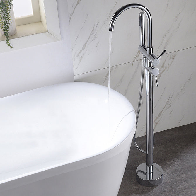Modern Style Freestanding Bathtub Faucet Brass Floor Mounted Freestanding Faucet
