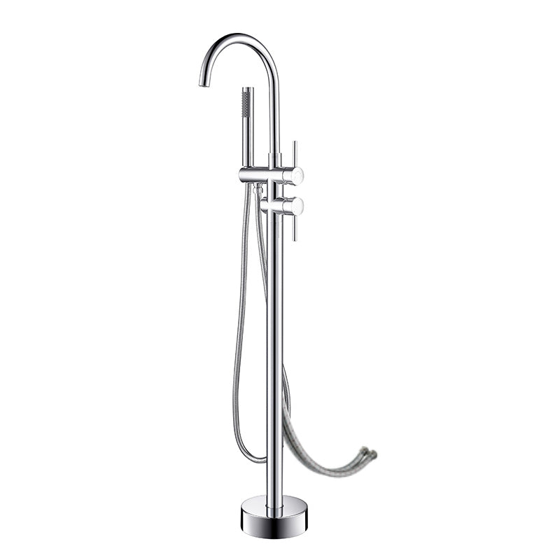 Modern Style Freestanding Bathtub Faucet Brass Floor Mounted Freestanding Faucet