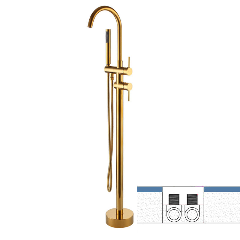 Modern Style Freestanding Bathtub Faucet Brass Floor Mounted Freestanding Faucet