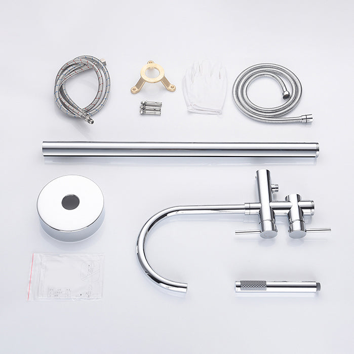 Modern Style Freestanding Bathtub Faucet Brass Floor Mounted Freestanding Faucet