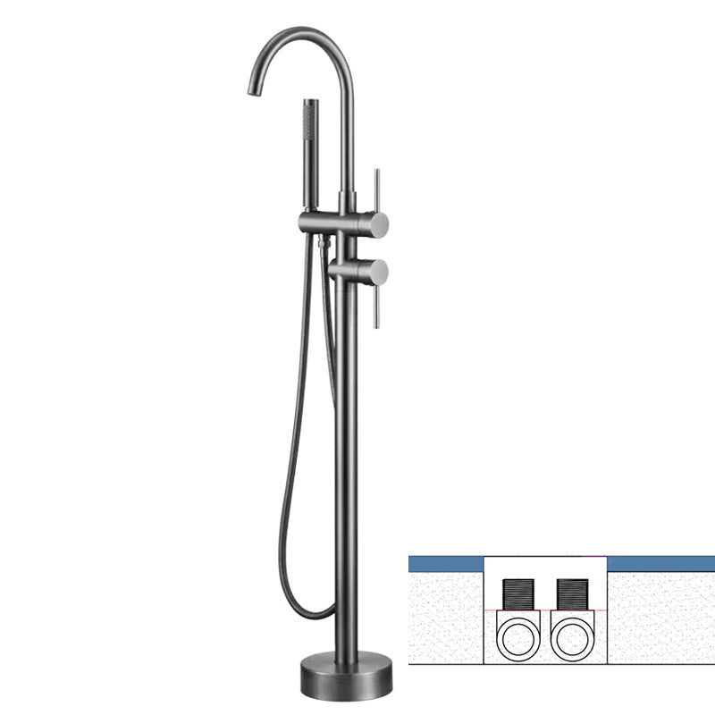 Modern Style Freestanding Bathtub Faucet Brass Floor Mounted Freestanding Faucet