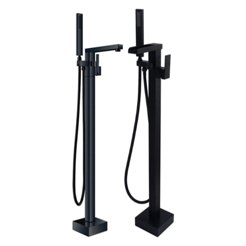Floor Mounted Metal Freestanding Tub Filler Waterfall Freestanding Faucet with Hose