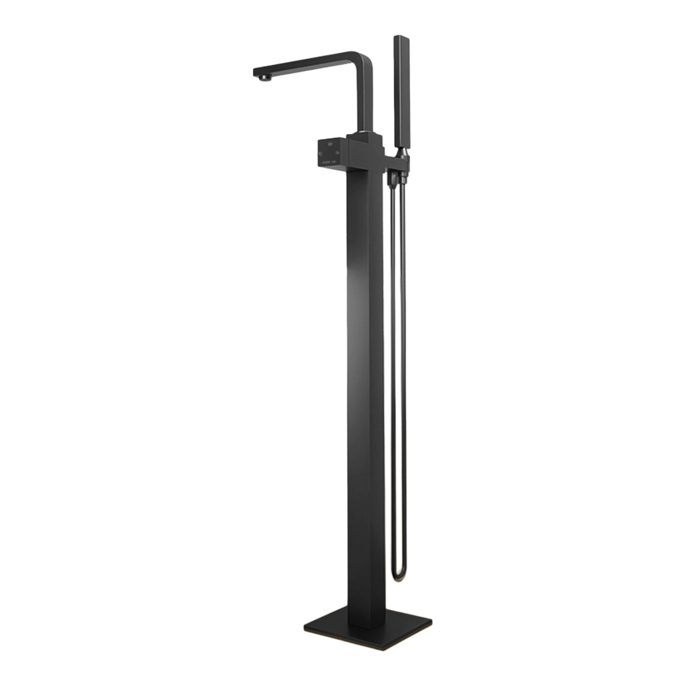 Floor Mounted Copper Freestanding Tub Filler High Arc Tub Filler Trim with Hand Shower