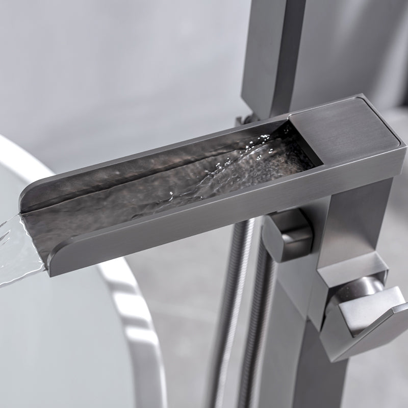 Floor Mounted Metal Freestanding Tub Filler Waterfall Freestanding Bathtub Faucet