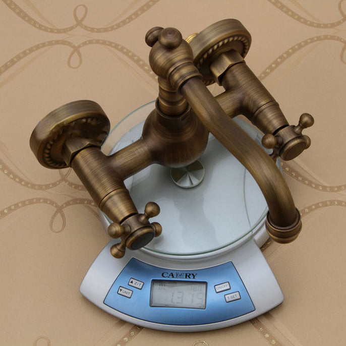 Traditional Wall Mounted Copper Claw Foot Tub Faucet Trim Low Arc Claw Foot Tub Faucet