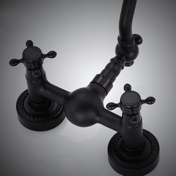 Traditional Wall Mounted Metal Tub Filler Low Arc Waterfall Bathroom Faucet