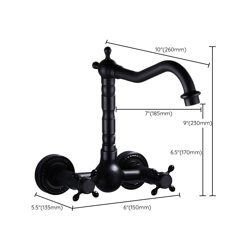 Traditional Wall Mounted Metal Tub Filler Low Arc Waterfall Bathroom Faucet