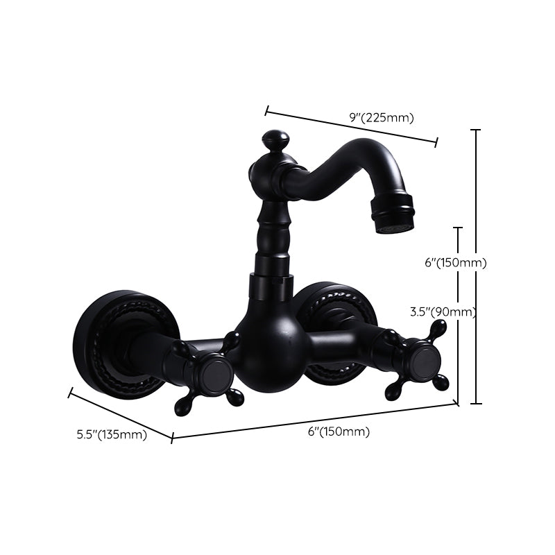 Traditional Wall Mounted Metal Tub Filler Low Arc Waterfall Bathroom Faucet