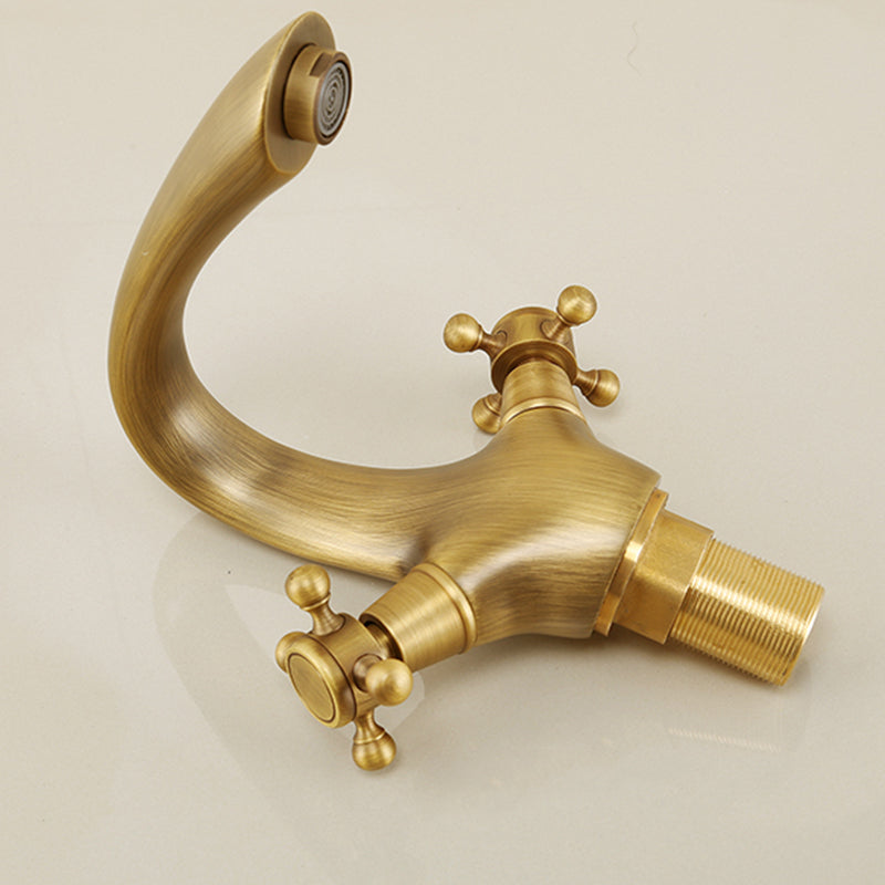 Glam Vessel Faucet 1 Hole Bathroom Faucet with 2 Cross Handles