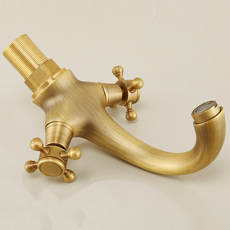 Glam Vessel Faucet 1 Hole Bathroom Faucet with 2 Cross Handles