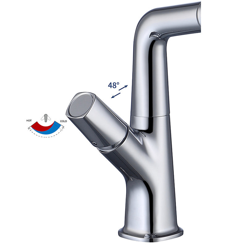 Centerset Lavatory Faucet Contemporary Pull-out Faucet with One Knob Handle