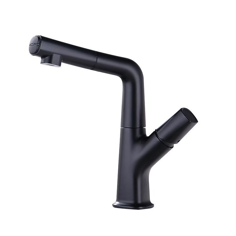 Centerset Lavatory Faucet Contemporary Pull-out Faucet with One Knob Handle