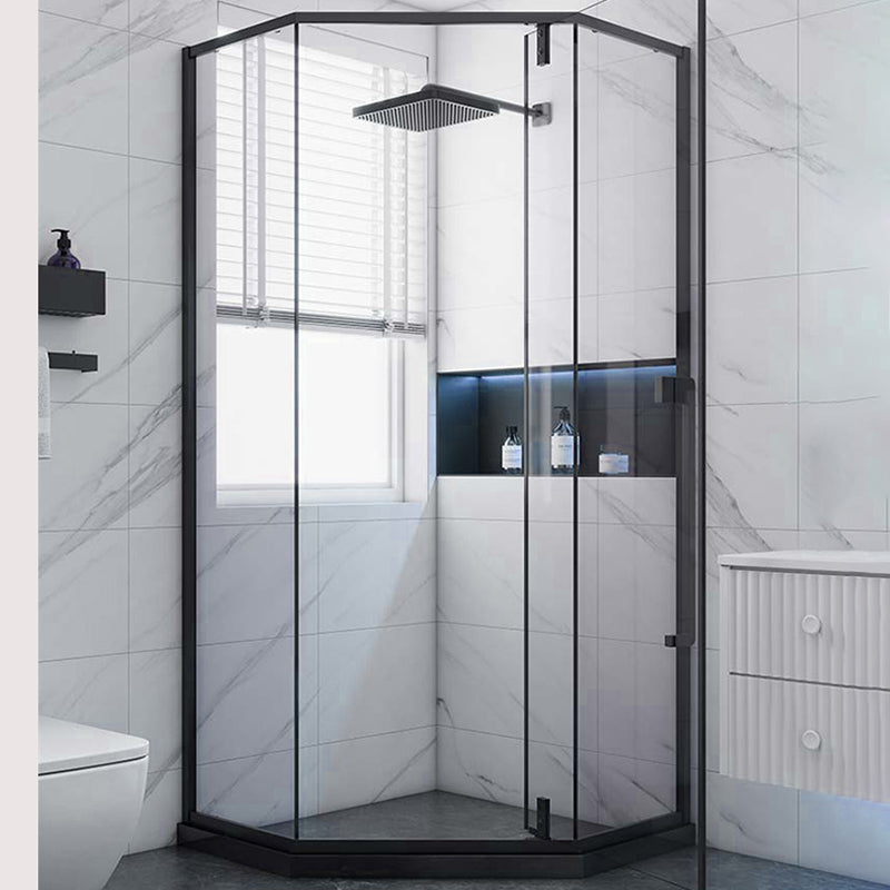 Shower Enclosure Semi-Frameless Single Sliding Neo-Angle Shower Stall