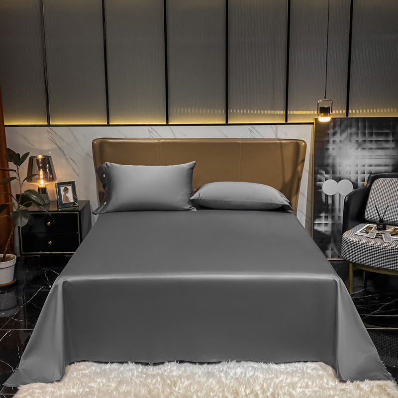 Solid Color Bed Sheet Set 1 Piece Sheet Twill Fitted Sheet Long Staple Cotton Sheet