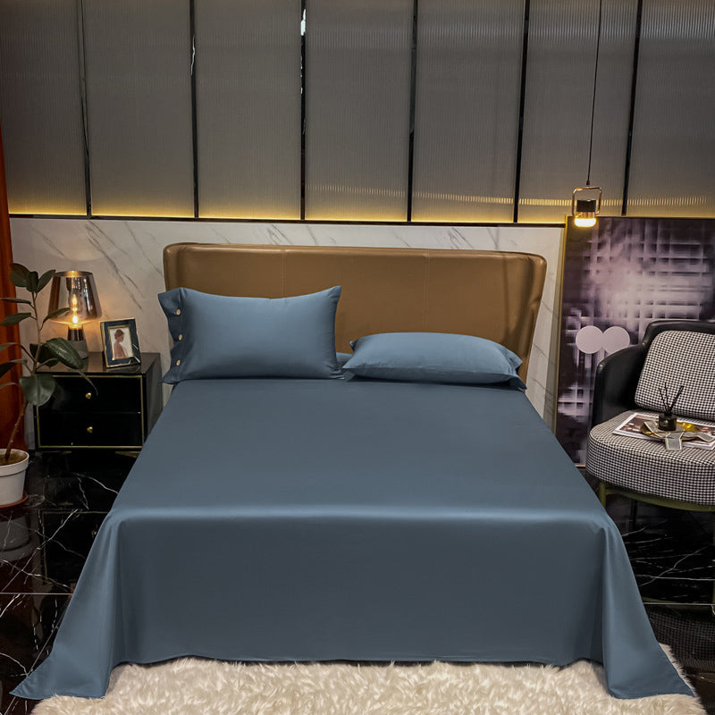 Solid Color Bed Sheet Set 1 Piece Sheet Twill Fitted Sheet Long Staple Cotton Sheet