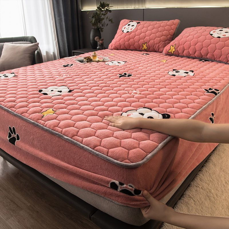 Flannel Fitted Sheet Non-Pilling Fade Resistant Breathable Standard Fitted Sheet