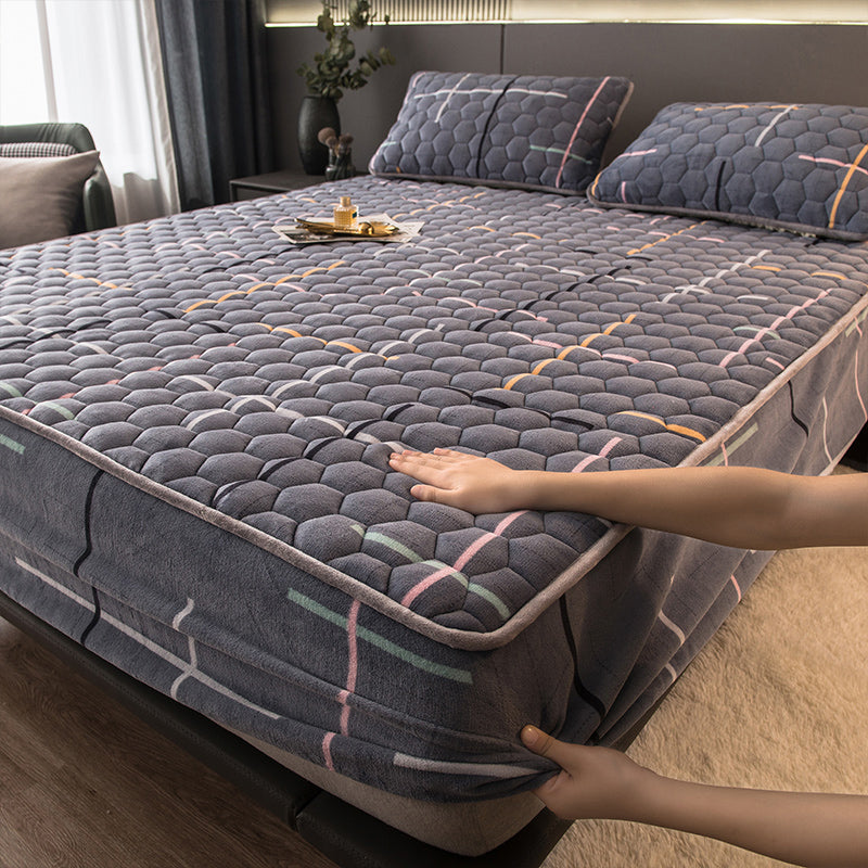 Flannel Fitted Sheet Non-Pilling Fade Resistant Breathable Standard Fitted Sheet