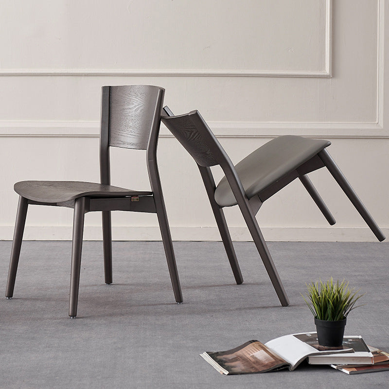Solid Wood Contemporary Dining Chair Kitchen Armless Open Back Chair