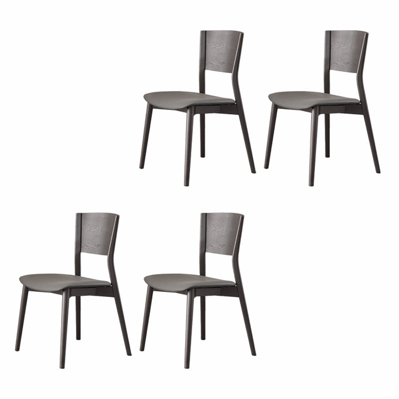 Solid Wood Contemporary Dining Chair Kitchen Armless Open Back Chair