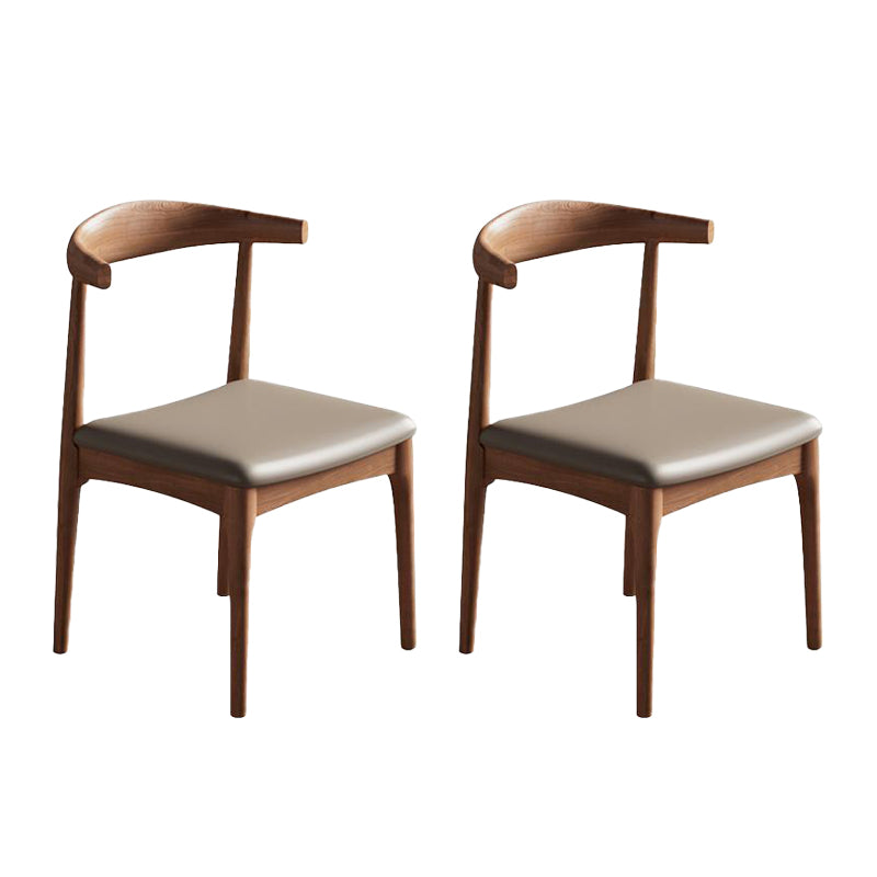 Contemporary Kitchen Dining Chair Solid Wood Side Chair in Walnut