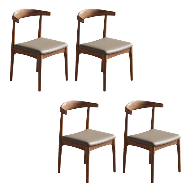 Contemporary Kitchen Dining Chair Solid Wood Side Chair in Walnut