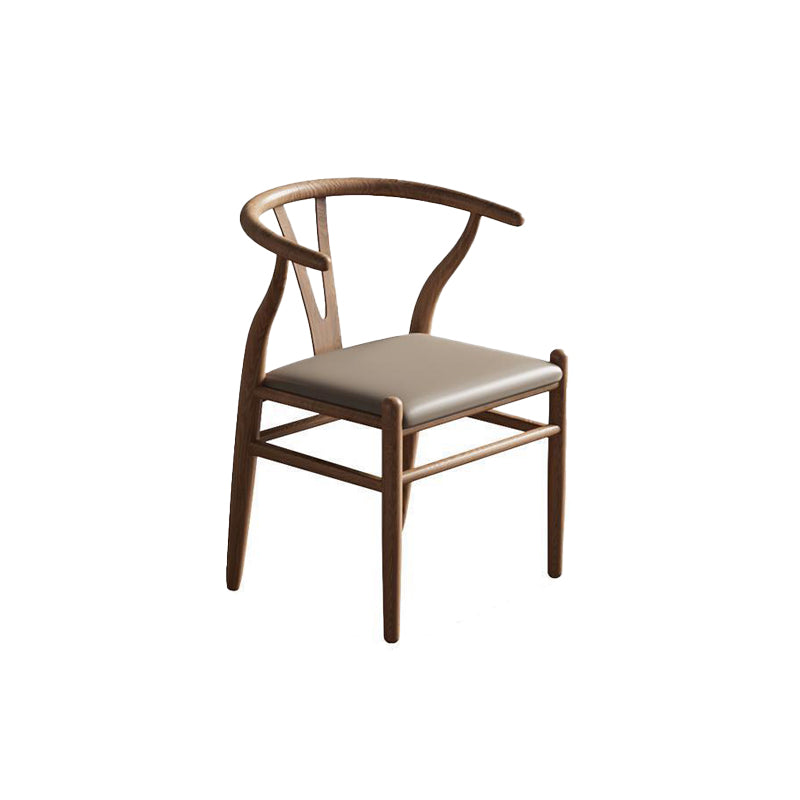Contemporary Kitchen Dining Chair Solid Wood Side Chair in Walnut