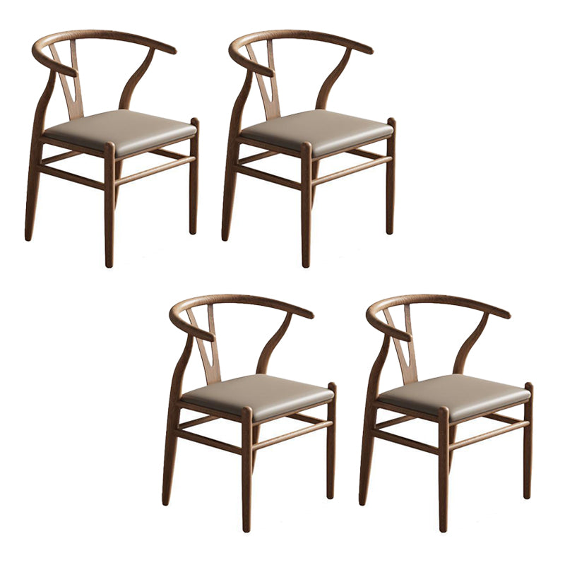 Contemporary Kitchen Dining Chair Solid Wood Side Chair in Walnut