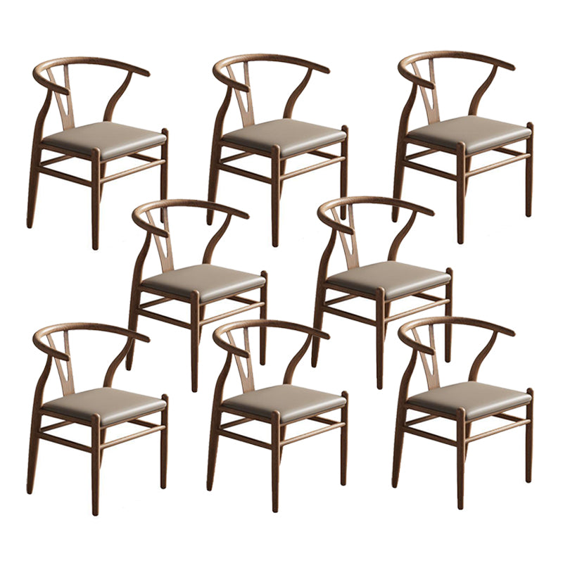 Contemporary Kitchen Dining Chair Solid Wood Side Chair in Walnut