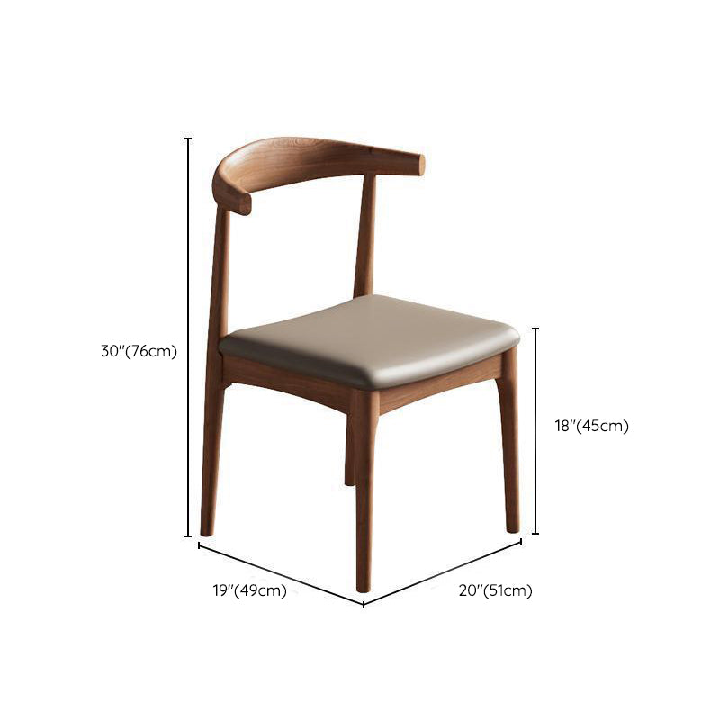 Contemporary Kitchen Dining Chair Solid Wood Side Chair in Walnut