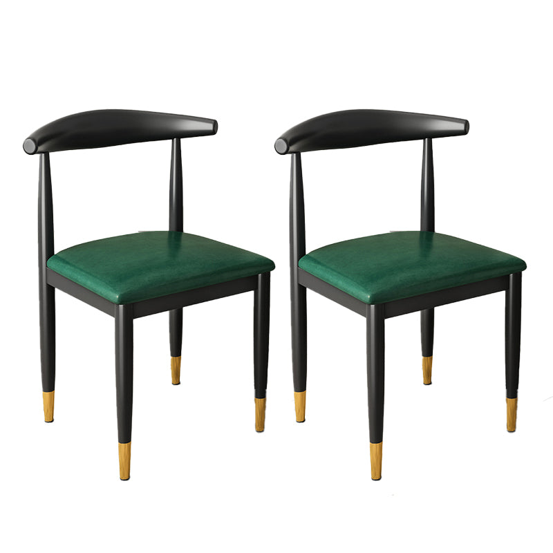 Kitchen Armless Dining Chair Dining Room Metal Legs Open Back Side Chair