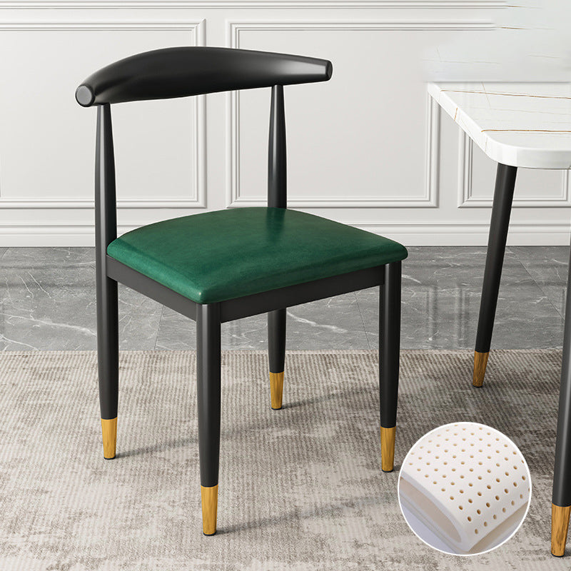 Kitchen Armless Dining Chair Dining Room Metal Legs Open Back Side Chair