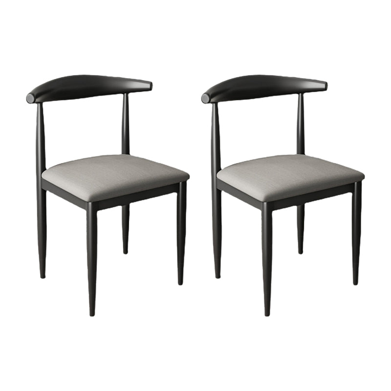 Kitchen Armless Dining Chair Dining Room Metal Legs Open Back Side Chair