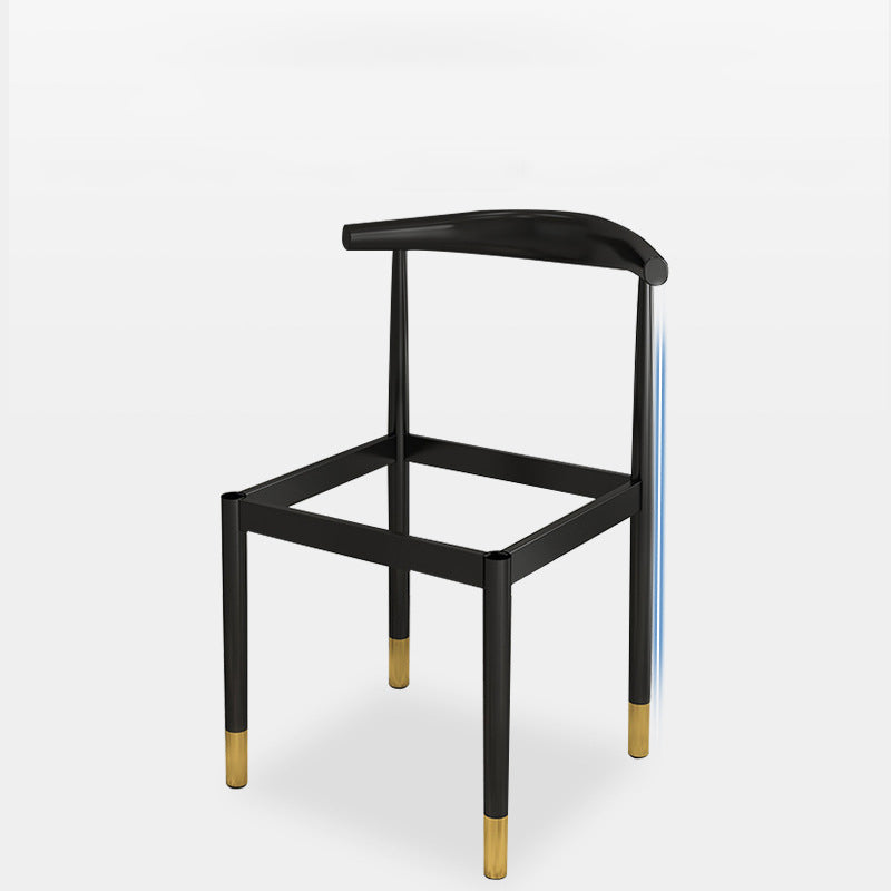 Kitchen Armless Dining Chair Dining Room Metal Legs Open Back Side Chair