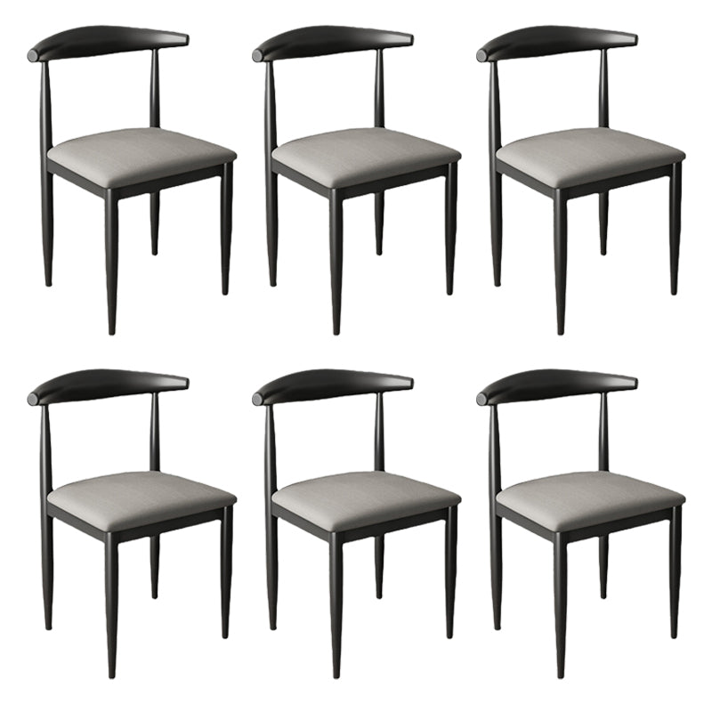 Kitchen Armless Dining Chair Dining Room Metal Legs Open Back Side Chair