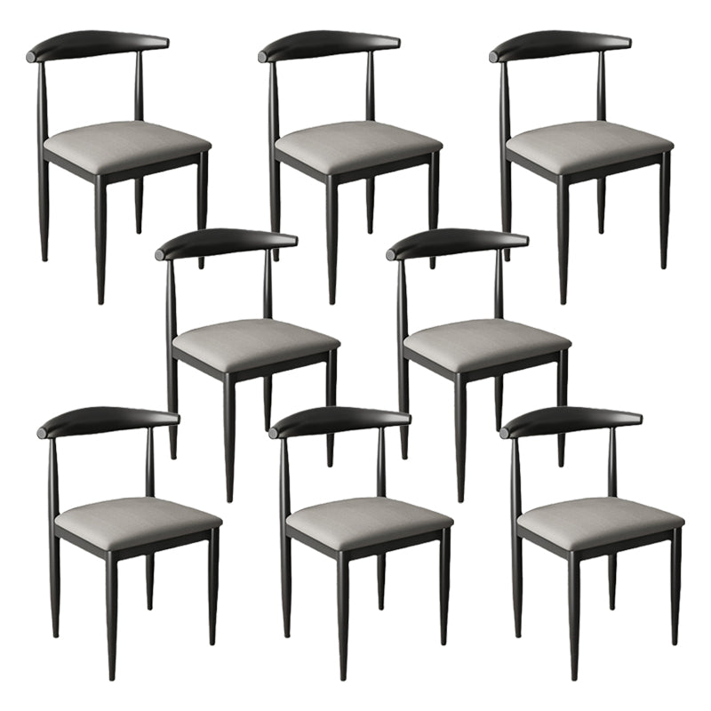 Kitchen Armless Dining Chair Dining Room Metal Legs Open Back Side Chair