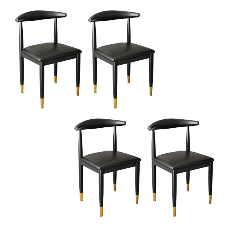 Kitchen Armless Dining Chair Dining Room Metal Legs Open Back Side Chair