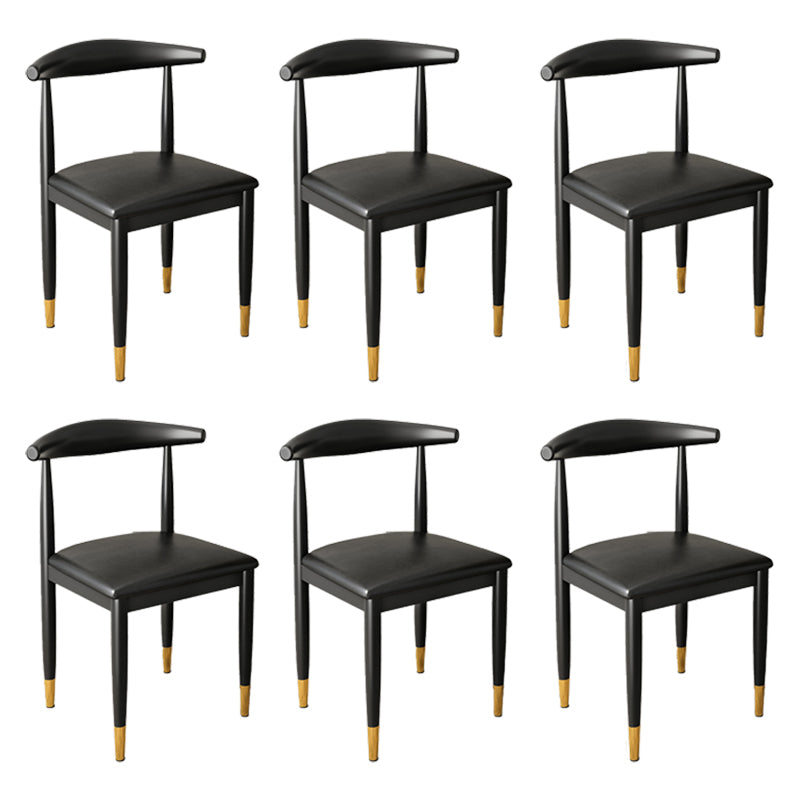 Kitchen Armless Dining Chair Dining Room Metal Legs Open Back Side Chair