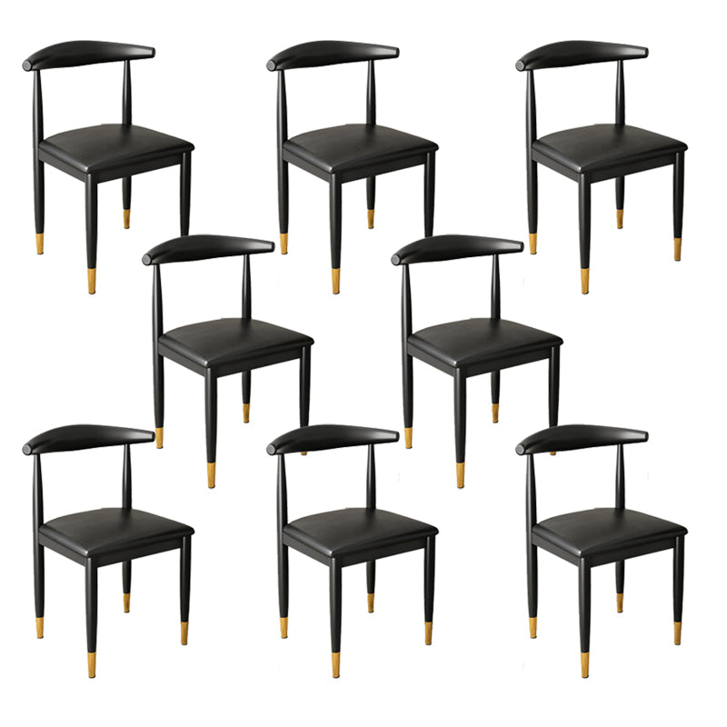 Kitchen Armless Dining Chair Dining Room Metal Legs Open Back Side Chair