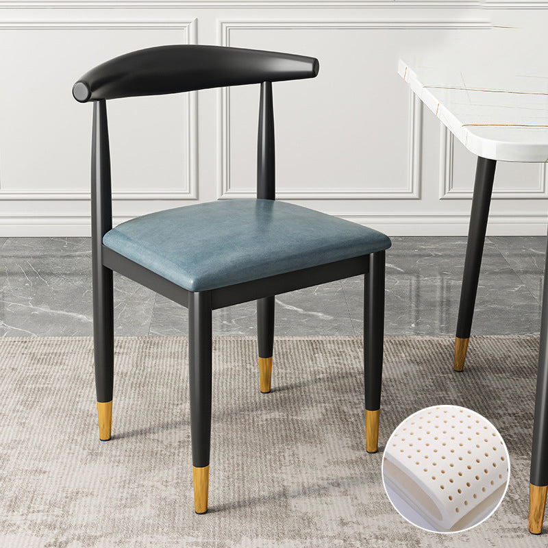 Kitchen Armless Dining Chair Dining Room Metal Legs Open Back Side Chair