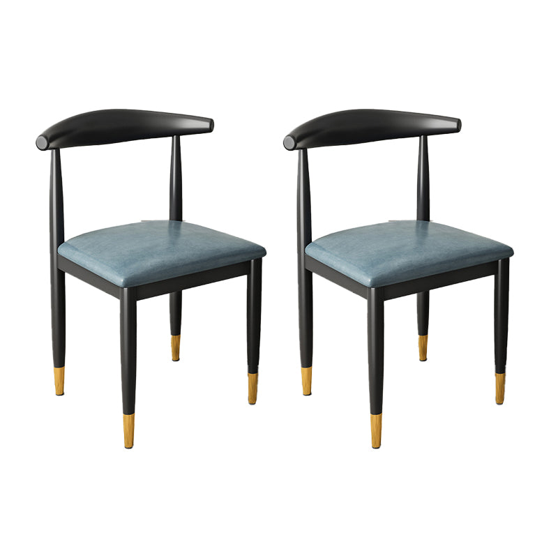 Kitchen Armless Dining Chair Dining Room Metal Legs Open Back Side Chair