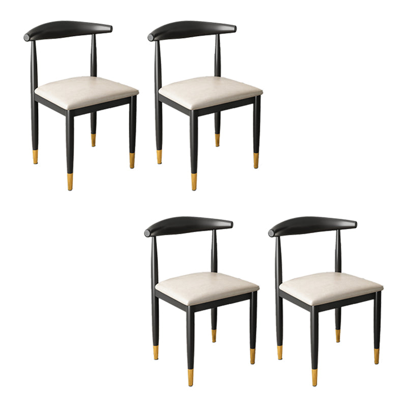 Kitchen Armless Dining Chair Dining Room Metal Legs Open Back Side Chair