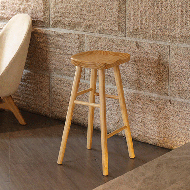 Solid Wood Bar Stool Modern Backless Counter Stool for Bristol