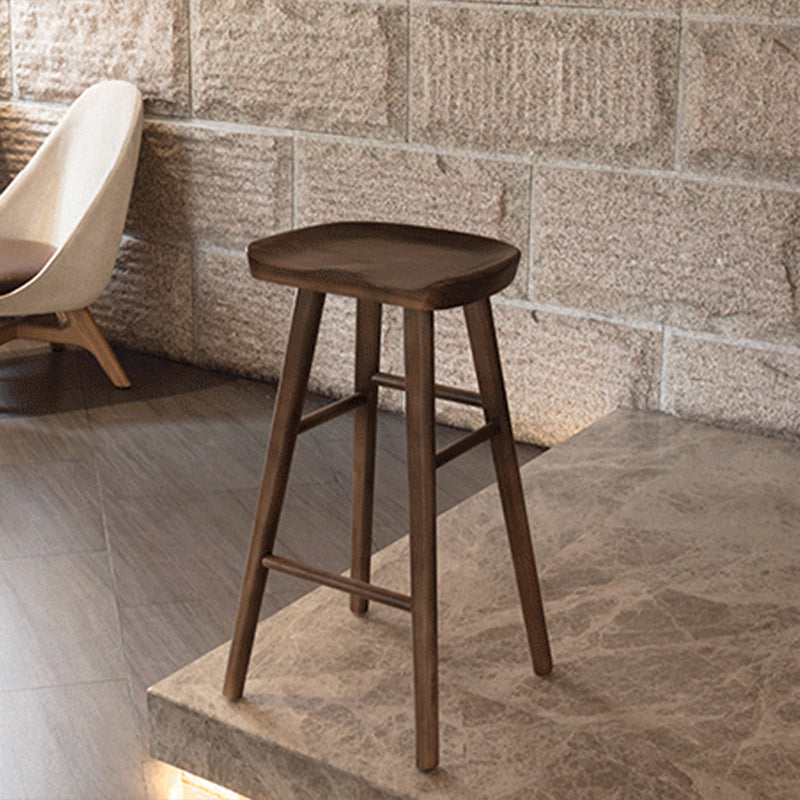 Solid Wood Bar Stool Modern Backless Counter Stool for Bristol