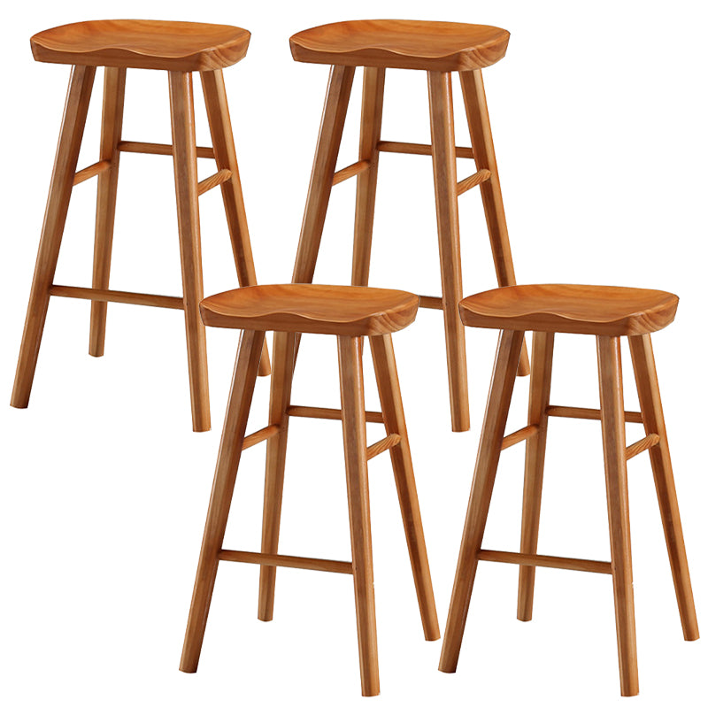 Solid Wood Bar Stool Modern Backless Counter Stool for Bristol