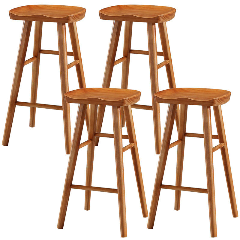 Solid Wood Bar Stool Modern Backless Counter Stool for Bristol